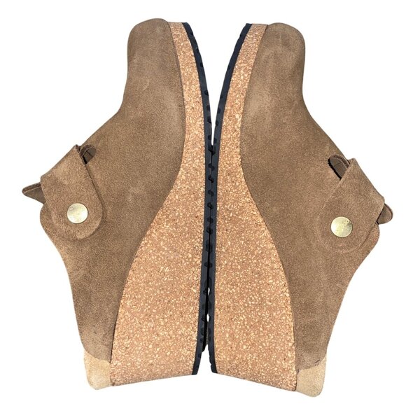 Papillio By Birkenstock Fanny Clog Brown Suede shoes Wedge Size 7 retro boho - Picture 7 of 10